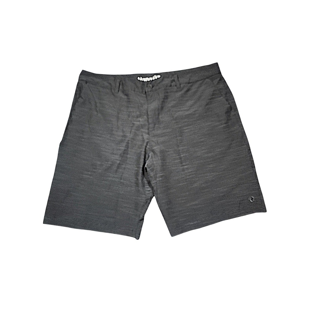 Hang Ten Hybrid Board Short 40 x11 Men 21" Gray Stripe Flat Front Swim Surf Golf